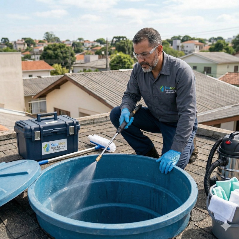 Limpeza de caixa d'água Solution Desentupidora